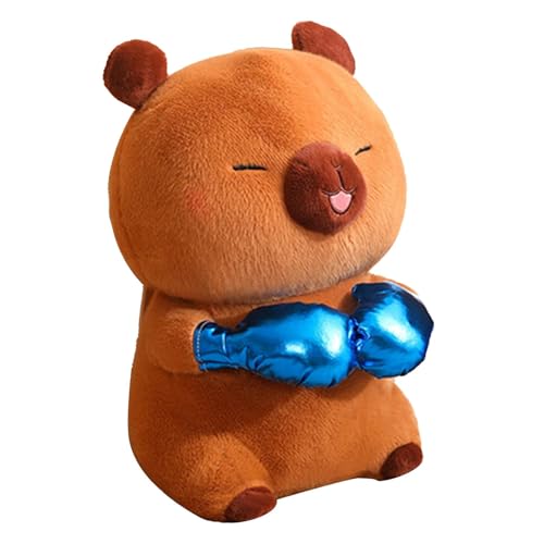 Dybnuhoc Plush Boxing Capybara, Cuddly Animal Stuffed Toy Figure, Huggable Sofa Bed Decor, Soft Throw Pillow for Nursery, Adorable Animal Figure for Study Room and Home Decoration von Dybnuhoc