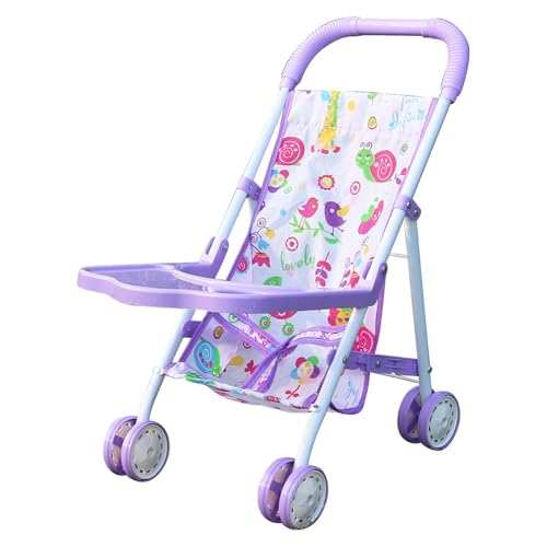 Dybnuhoc Puppenwagen | Faltbarer Kinderwagen mit unterem Korb,Kleid Mädchen Kinderwagen, Alter 3+ Kinder Geschenk Spielzeug Mädchen Puppe Zubehör, Mädchen Spielzeug von Dybnuhoc