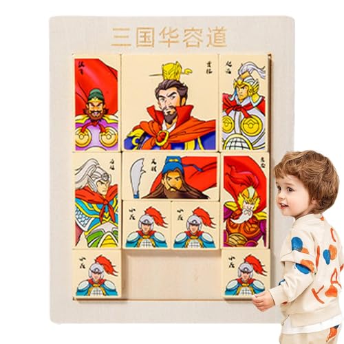 Dybnuhoc Schiebe-Zahlenrätsel für Kinder, Schiebe-Puzzle-Brettspiel,Schiebepuzzles für Kinder | Chinesisches historisches Figuren-Design-Zahlenrätselspiel für und Mädchen von Dybnuhoc