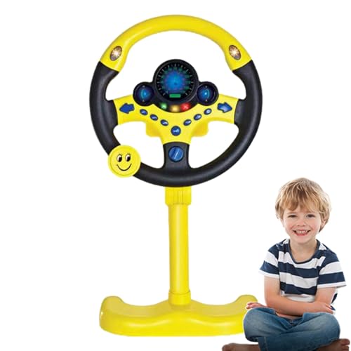 Dybnuhoc Simuliertes Fahrspielzeug, Lenkradspielzeug | Fahrsimulations-Lenkradspielzeug mit Licht, Musik und Sound | Musik- und Geräuschspielzeug für Kleinkinder, vertikales von Dybnuhoc