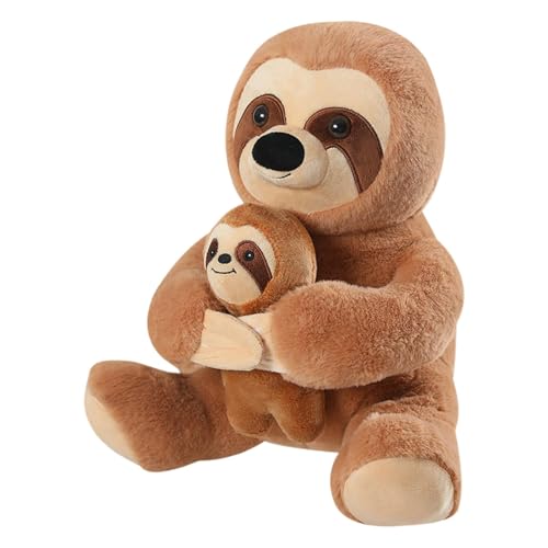 Dybnuhoc Sloth Plush, Stuffed Pillow Toy, Mother and Child Sloth Doll, Stuffed Animal Toy, Cute Animal Plushies, Plush Pillow Toy, Cuddly Sloth Stuffed Animal, Soft Sloth Toy, Decorative Plush Toy von Dybnuhoc