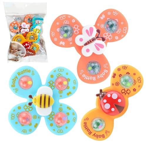 Suction Cup Spinners for Babies, 3pcs Educational Spinner Toy, Rotating Top Toy for , Baby Sensory Spinner Toy, Toddler Stress Relief Toys, Bath Toys for Babies, Baby Suction Cup Toy, von Dybnuhoc