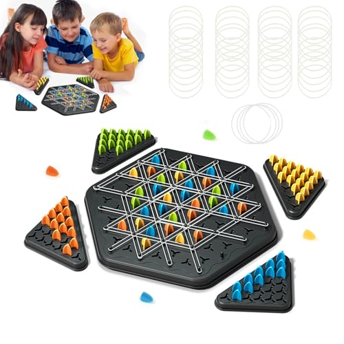 Triggle Game Triggle Brettspiel Triggle Spiel mit Gummibänder,Triggle Spiel,Ketten Dreieck Schachspiel Dreiecksschachbrett-Strategie-Brettspiel Triangle Für Familienfeiern Mit Kindern Triangle Chess von Dycjotyl