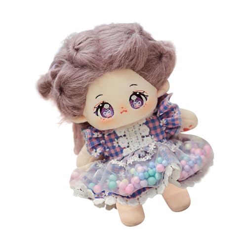 Dyeulget Anziehpuppe, süße Puppen | 20cm Anime Plushies Puppenkleidungsset | Kuscheltier, Kreativität entwickeln, interaktives Spielen, Kawaii-Plüschspielzeug für Mädchen, fördert die Fantasie für von Dyeulget