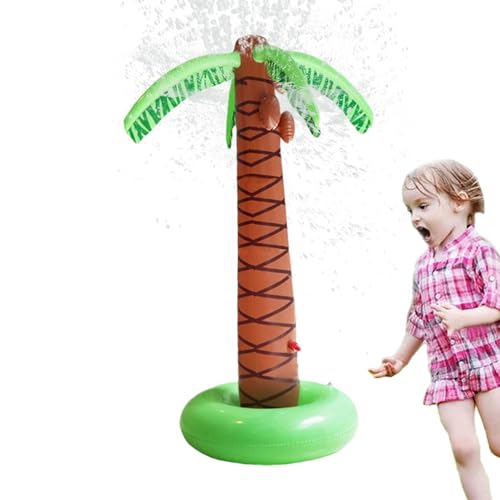 Dyeulget Aufblasbarer Palmen-Sprinkler für Kinder – Aufblasbare Palmen für Par | Aufblasbarer Palmen-Hinterhof-Sprinkler für Strand, Geburtstag, Mottoparty-Dekorationen von Dyeulget