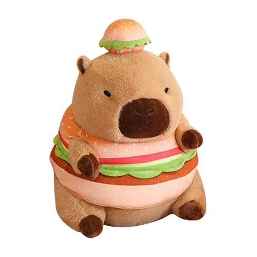 Dyeulget Capybara Hamburger Plüsch,Hamburger Capybara Stofftier,Capybara Plüschtier | Capybara-Spielzeug, Capybara-Stofftier, weiche Capybara-Puppe für Mädchen und, Heimdekoration von Dyeulget