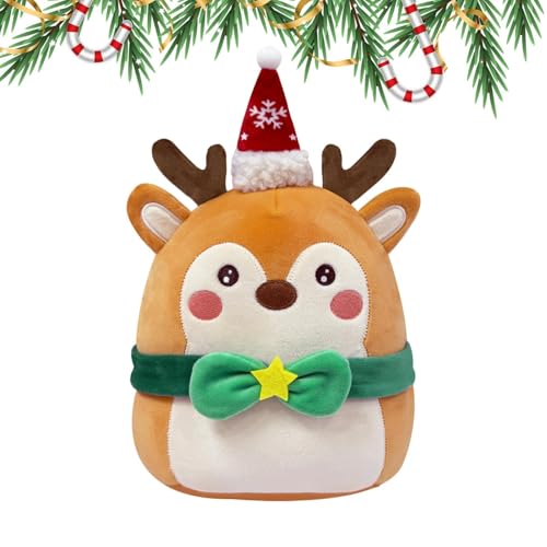 Dyeulget Christmas Plushies - 9.84 Inch Christmas Stuffed Companion Toys - Plush Throw Pillows, Multifunctional Animal Plushies, Christmas Doll for All Ages von Dyeulget