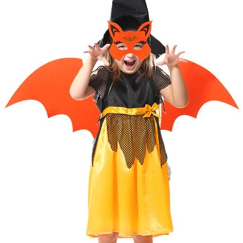 Dyeulget Fledermausflügel Halloween-Kostüm, Fledermausflügel für Kleinkinder,Halloween-Fledermausflügel, niedliche Fledermaus-Maske, Cosplay-Kostüme mit Fledermaus-Augen-Maske | Verstellbarer Riemen, von Dyeulget