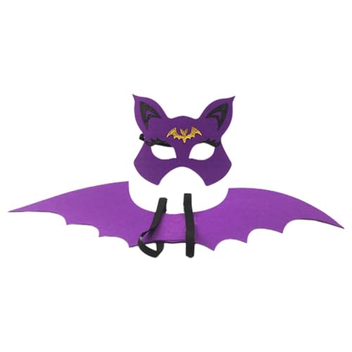 Dyeulget Fledermausflügel für Kleinkinder, Halloween-Fledermausflügel für Kinder - Fledermaus-Kostüm-Set, Fledermaus-Maske, Cosplay-Kostüme mit Fledermaus-Augen-Maske,Cosplay Party Kostüme von Dyeulget