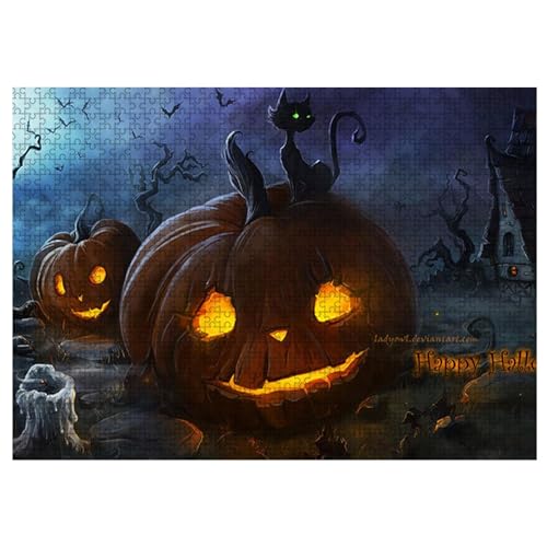 Dyeulget Halloween-Puzzles für Kinder,Halloween-Puzzles - Herausfordernde Holzpuzzles mit Kürbislaternenmuster - Heimdekoration, interaktive Denkaufgabe, Herbstpuzzle für Kinder im von 8–10 von Dyeulget