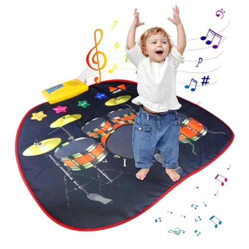 Dyeulget Trommelspielmatte, Musikspielmatte | Musik-Trommel-Aktivitätsteppich,Interaktive Drum-Touch-Spielmatte, pädagogisches Musikinstrument-Spielzeug mit Einstellbarer Lautstärke für und Mädchen, von Dyeulget