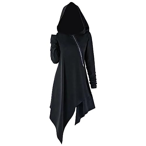 Damenkostüm Cosplay für Halloween Karneval Partit Mit Kapuze Gürtel Mittelalter Vintage Asymmetrischer Elastischer Ärmel Renaissance Performance Kostüm Traditionell Punk Partykleid Karnevalkleid von Dyhxuan