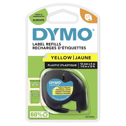 DYMO LT Schriftband Bandfarbe: Hyper-Gelb Schriftfarbe: Schwarz 12mm 4m S0721620 von Dymo