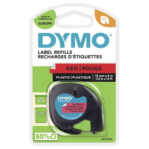 DYMO LT Schriftband Bandfarbe: Mars-Rot Schriftfarbe: Schwarz 12mm 4m S0721630 von Dymo