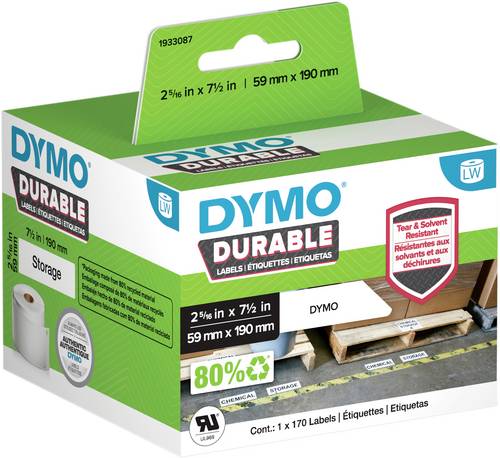 DYMO LW-Etiketten Etiketten Rolle Bandfarbe: Weiß Schriftfarbe: Schwarz 59mm von Dymo