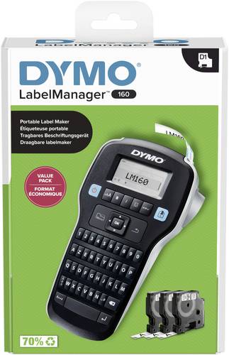 DYMO LabelManager™ 160 ValuePack AZERTY Beschriftungsgerät Geeignet für Schriftband: D1 6 mm, 9 von Dymo