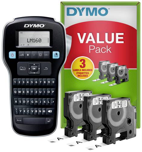 DYMO Labelmanager 160 Value Pack Beschriftungsgerät Geeignet für Schriftband: D1 12 mm, 9 mm, 6mm von Dymo