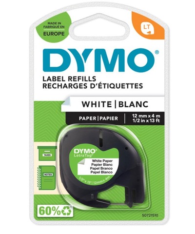 DYMO LetraTag Schriftband Papier Weiß von Dymo