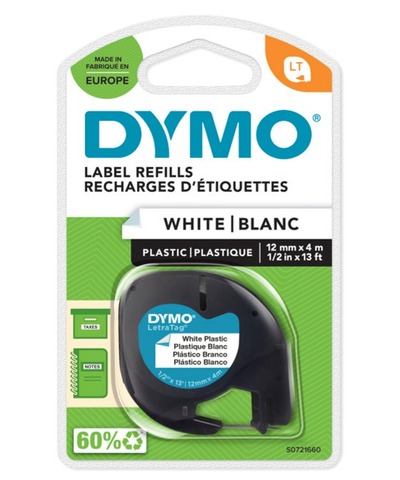 DYMO LetraTag Schriftband Plastik Weiß von Dymo