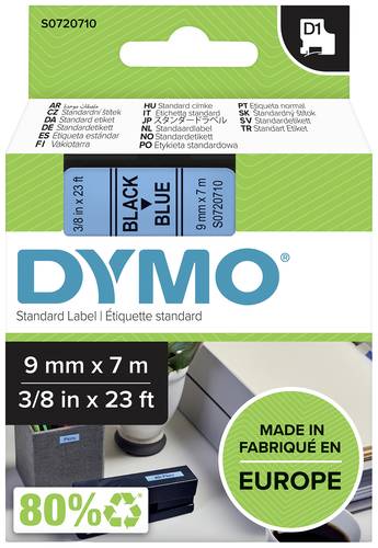 DYMO Schriftband D1 40916 Bandfarbe: Blau Schriftfarbe:Schwarz 9mm 7m von Dymo