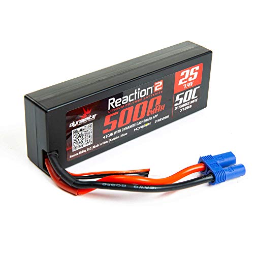 Dynamite 7.4V 5000mAh 2S 50C Reaction 2.0 Hardcase LiPo Battery: EC5 von Dynamite