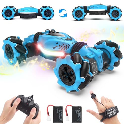 Ferngesteuerte Auto mit Handsteuerung Ferngesteuertes Auto RC Stunt Drift 2,4 GHz 4WD 360 Drehung Crawler Offroad 2 Akku Junge Mädchen Weihnachten Geburtstag Geschenk Spielzeug ab 6 8 9 10 11 12 Jahre von Dysaim