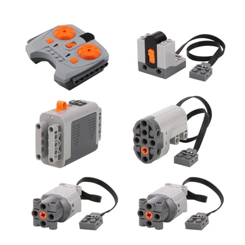 Dytabepl Servo Motor Power Function Set, Elektrisch Spielzeug Motor, L Motor, Servomotor, Batteriebox, IR Speed Fernbedienung Empfänger Kompatibel mit 88004, Technik Zug von Dytabepl