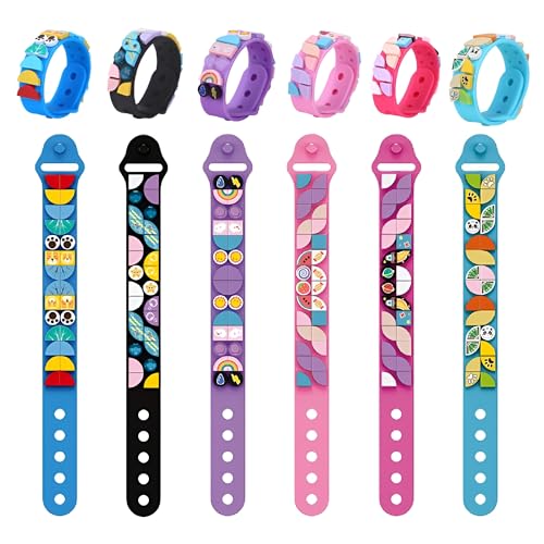 6 Stück Dots Armbänder, Kinder DIY Bauklötze Armbänder Set, Kreatives Basteln Armband Making Kit, Freundschaftsarmbänder für Mädchen Jungen Teenager Geburtstagsgeschenke Weihnachtsfeier von DzirePada