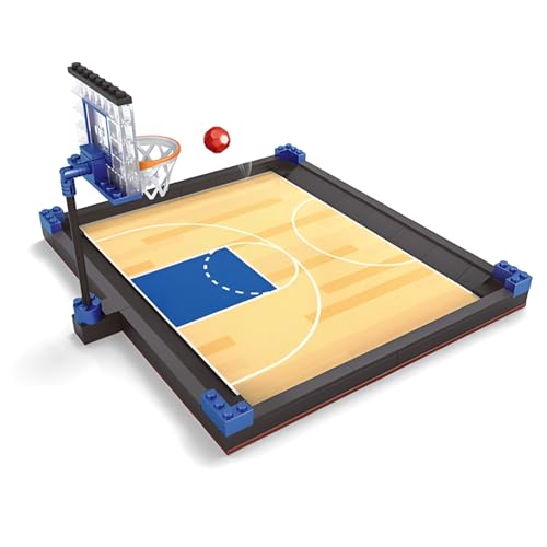 Basketballplatz Bausteine Bausatz, 182Stück Basketball Spiel Grundplatten und 1 Korbball Ständer Klemmbausteine Kit, STEM Architektur Modell Spielzeug, Ideen Geschenke für Fan Jungen Kinder Erwachsene von DzirePada