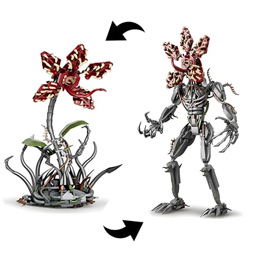 DzirePada 2IN1 Kanibal Blumen Bausteine Bausatz, 858Stück Horror Monster Action Baukasten, Piranha Pflanze Blume Bauklötze Bausatz, Geschenkideen für Jungen Mädchen Kinder Erwachsene von DzirePada