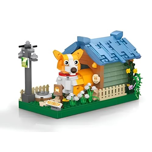 DzirePada Corgi Mini Bausteine Bausatz, 534Stück Kreative Tier Mirco Klemmbausteine Kit, STEM Niedliche Hunde Modell Spielzeug, Geschenkideen für Kinder Erwachsene von DzirePada