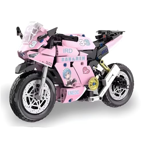 DzirePada Mechanische Motorrad Bausteine Bausatz, STEM Technologie Supermotorrad Modell Ziegel Spielzeug Set, Tech Rennwagen Sammlung Modell Geschenke für Motorräder Fans Kinder Erwachsene (510Stück) von DzirePada