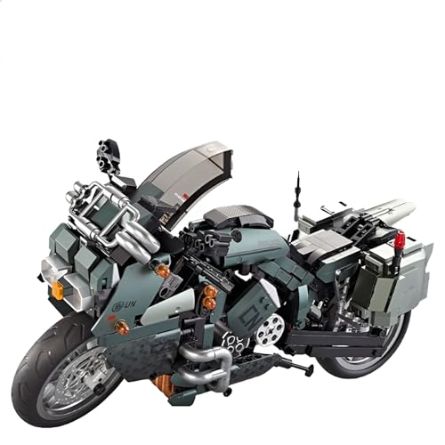 DzirePada Technik Militär Motorrad Baukasten, 865Teile Explosionssichere Armeefahrzeug Klemmbausteine Spielzeug, sammelbares baubares STEM Motorräder Modell, Geschenkidee für Jugendliche Erwachsene von DzirePada