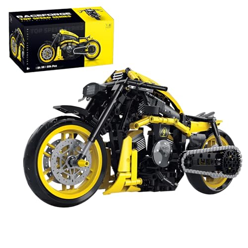 DzirePada Motorrad Bausteine Bausatz, 554 Stück Technik Supermotorrad Modell Spielzeug, 1：8 Racing Superbike BAU Klemmbausteine Kit, Ideen Geschenk für Fan Kid Erwachsene(60536) von DzirePada