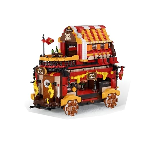 DzirePada Piraten Taverne Bausteine Bausatz, 2948Stück STEM Bauspiele Modularer Ziegelstein Bausatz, Kreatives Haus Tourenwagen Modell Spielzeug, Ideen Geschenke für Jungen Mädchen Kinder Erwachsene von DzirePada