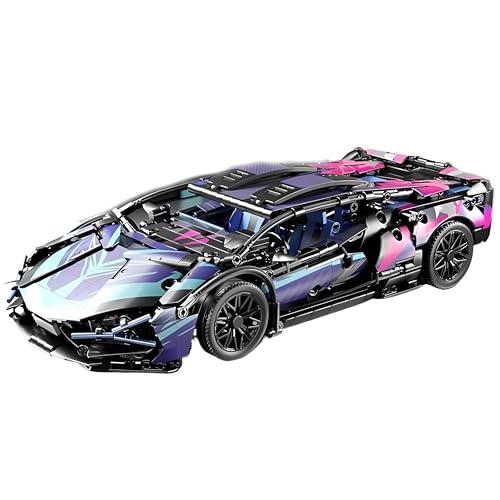 DzirePada Super Rennwagen Baustein Baukasten, 1148Teile Sammelbare Modell Sprots Auto Spielzeug, Technick Supercar Klemmbausteine Kit, Ideen Geschenke für Jungen Kinder Erwachsene von DzirePada