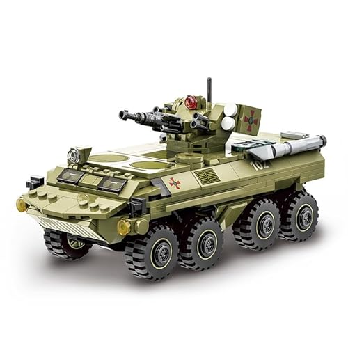 DzirePada Technik Panzer Bausteine Modell, 379 Teile Militär BTR-4 "Bucephalus Panzer Bausteine Bausatz, Klemmbausteine MOC Konstruktionsspielzeug Set für Kinder Erwachsene und Militärfans (3515) von DzirePada