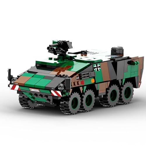 DzirePada Technik Panzer Bausteine Modell, 438 Teile Militär Boxer Armored Vehicle Panzer Bausteine Bausatz, Klemmbausteine MOC Konstruktionsspielzeug Set für Kinder Erwachsene und Militärfans von DzirePada