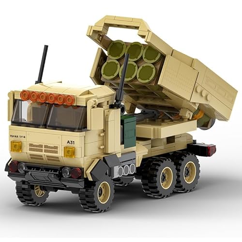 DzirePada Technik Panzer Bausteine Modell, 443 Teile Militär M142 HIMARS Panzer Bausteine Bausatz, Klemmbausteine MOC Konstruktionsspielzeug Set für Kinder Erwachsene und Militärfans (3511) von DzirePada