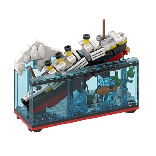 DzirePada Titansink Bruch MOC Bausteine Bausatz, 247Stück Kreuzfahrtschiff Schiffswrack Boot Modell Spielzeug, Bootskonstruktion Klemmbausteine Kit, Ideen Geschenke für Fan Kinder Erwachsene von DzirePada