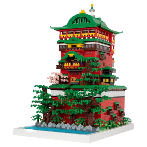 Heißes Frühlingshaus Mini Baustein Baukasten, 4208Teile Kreative Konstruktion Anime-Thema Haus Modell Spielzeug, Japanischer Stil Architektur Mirco Klemmbausteine Kit, Ideen Geschenke Kinder Erwachsen von DzirePada