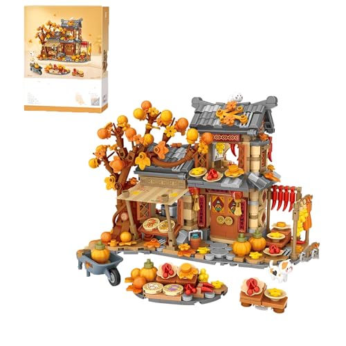 Herbst Haus Mini Bausteine Bausatz, 962Stück Fall Harvest Thema Mikro Architektur Modell Spielzeug, Lebensmittel Baum Landleben Konstruktion Klemmbausteine Kit, Ideen Geschenke für Kinder Erwachsene von DzirePada