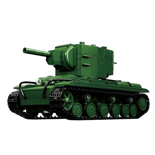 KV-2 Schwerer II Armee Panzer Baustein Baukasten, 1321Stück WW2 Militär Sammlung 1:28 Panzer Modell Spielzeug, Soldat Waffen Fahrzeuge Klemmbausteine Kit, Ideen Geschenke für Kinder Erwachsene von DzirePada