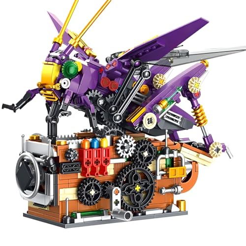 Mechanische Grashüpfer Bausteine Bausatz, 626Stück Technik Simulator Tier Bauklötze Satz, Kreative Insekten Modell Spielzeug, Büro Home Decor und Ideen Geschenke für Kinder Erwachsene(T2101) von DzirePada