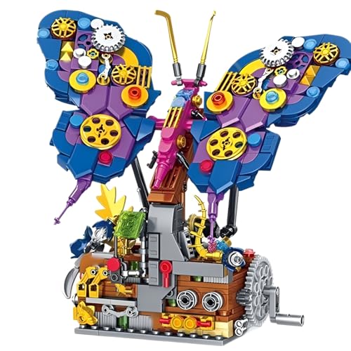 Mechanischer Schmetterling Bausteine Bausatz, 624Stück Technische Simulations Tier Bauklötze, Kreative Insekten Modell Spielzeug, Büro Haus Dekoration und Ideen Geschenke für Kinder Erwachsene(T2100) von DzirePada