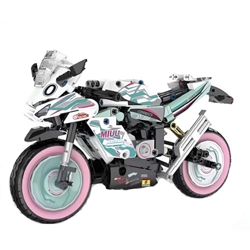 Mechanisches Motorrad Spielzeug Baustein Set (530 Teile), Tech Sammlerstück Serie Motorräder Anzeige Modell Klemmbausteine für Biker Fan Jungen Kinder Erwachsene Zuhause Büroräume Dekoration von DzirePada