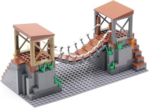 Militär Szene Baustein Set, Militärische Hängebrücke Modell Bausatz, WW2 Klemmbausteine Militär Kriegsszene Modell, DIY Militärbasen Architektur Modell, Kompatibel mit den wichtigsten Mark (B) von DzirePada