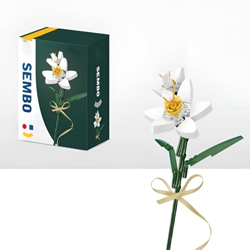 Narzissen Blumen Bausteine Bausatz, Einzelne Künstliche Blumen Modell Spielzeug, Botanical Collection Florid Ziegel Kit, Ideen Geschenke für Erwachsene Jugendliche Frauen Alter, Valentins(601251) von DzirePada