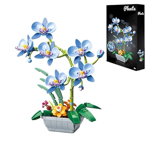 Orchidee Blume Bausteine Bausatz, 581Stück Künstliche Blume für Indoor Dekoration Modell Spielzeug, Botanische Sammlung Florid Klemmbausteine, Ideen Geschenke für Kinder Frauen Erwachsene(JK29011) von DzirePada