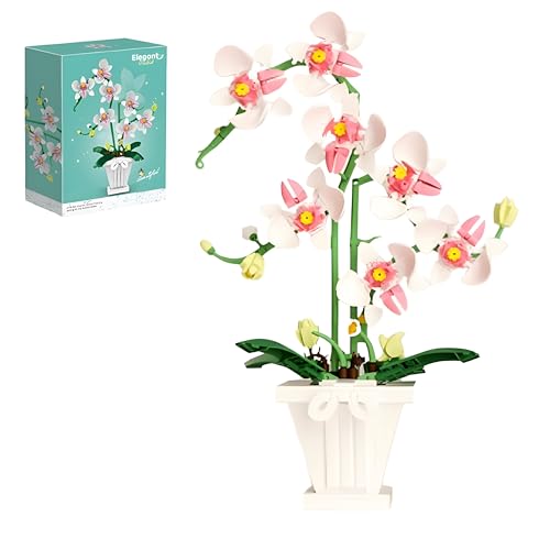 Orchidee Blume Bausteine Bausatz, 718 Stück künstliches Blumen Modell Spielzeug, Pflanzensammlung Blumen Klemmbausteine, Geschenkideen für Kinder und Erwachsene und als Dekoration für das Büro(2172) von DzirePada